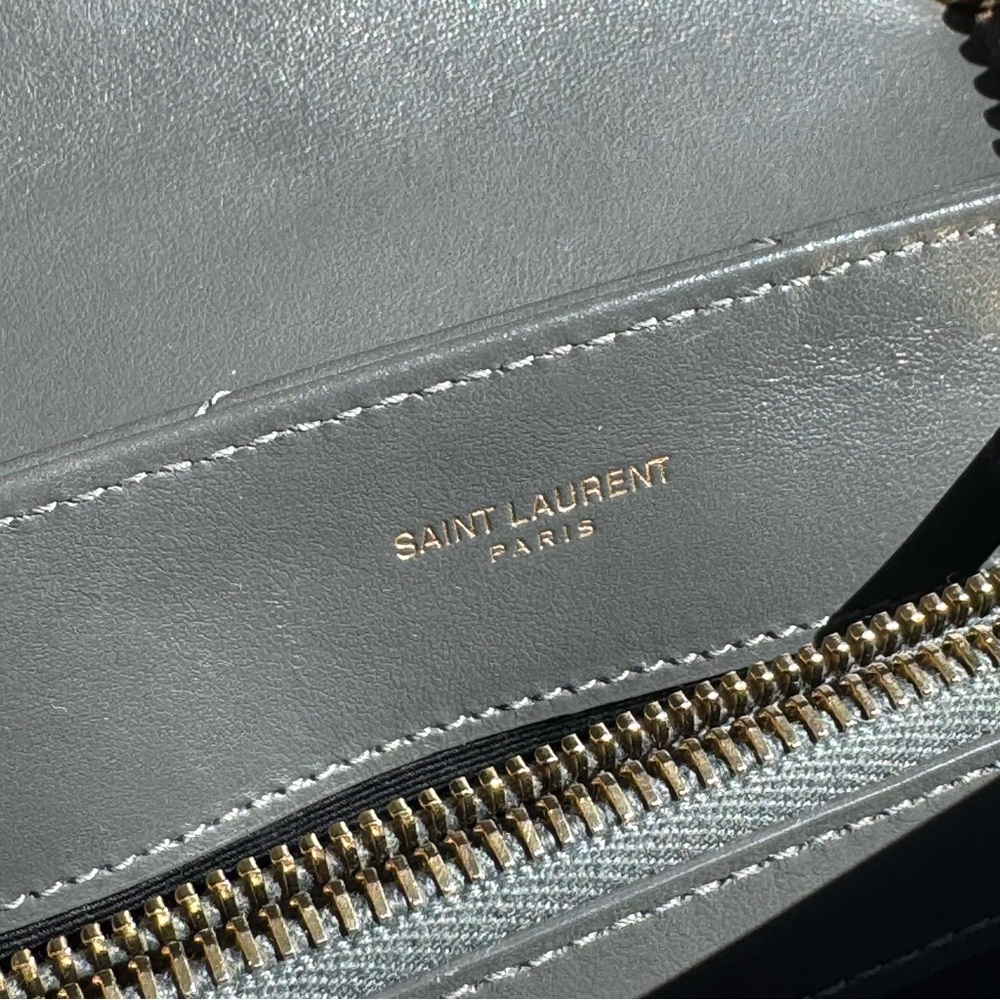 Saint Laurent LouLou Chain Bag Small in Grey GHW - Picture 9 of 10